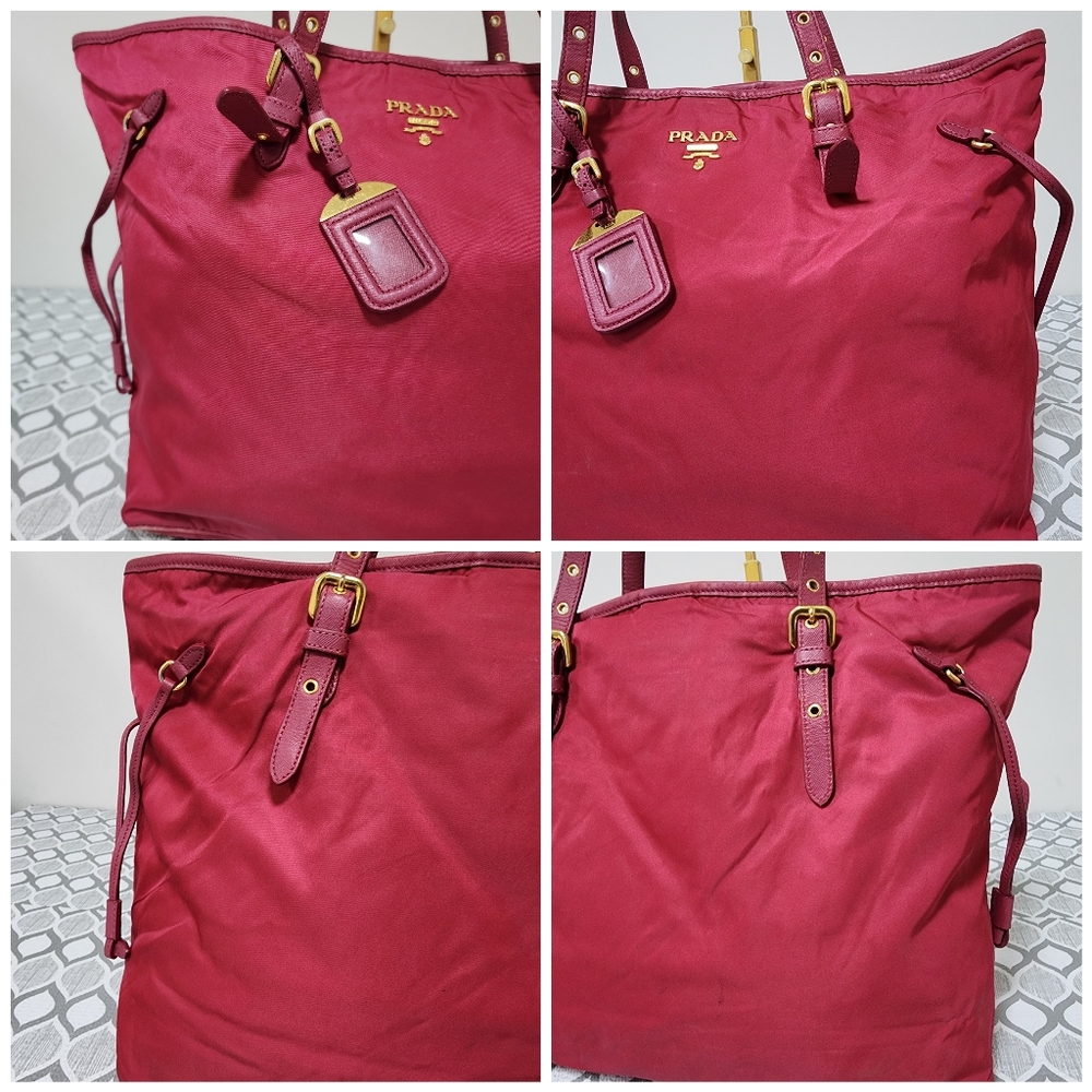 Prada Saffiano Leather Tote Bag Pink - Picture 9 of 13